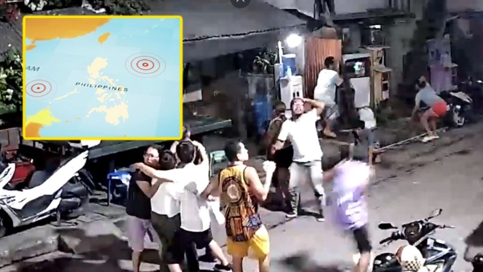 Momento exacto en el que un terremoto sacudió Filipina
