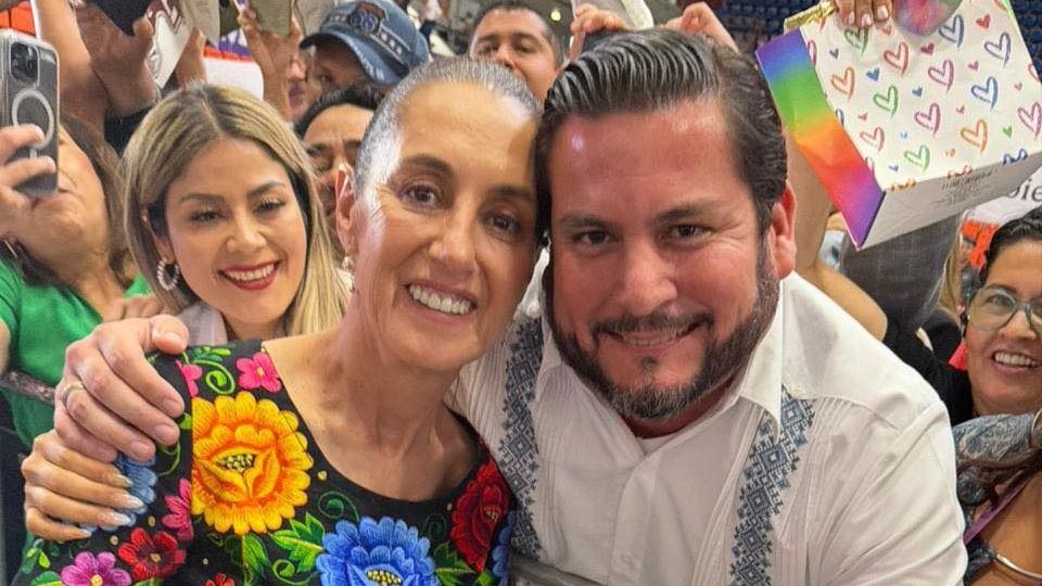 Claudia Sheinbaum, presidenta de México e Ismael Burgueño, presidente municipal de Tijuana.