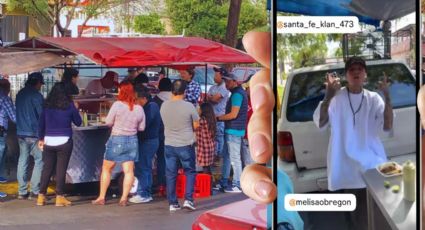 VIDEO | Santa Fe Klan y su novia Melisa Obregón se echan unos tacos banqueteros en Monterrey