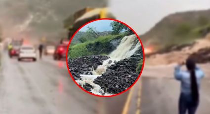 Así fue el deslave que bloqueó la carretera 70 en el tramo Jalpa-Calvillo, Aguascalientes | VIDEOS