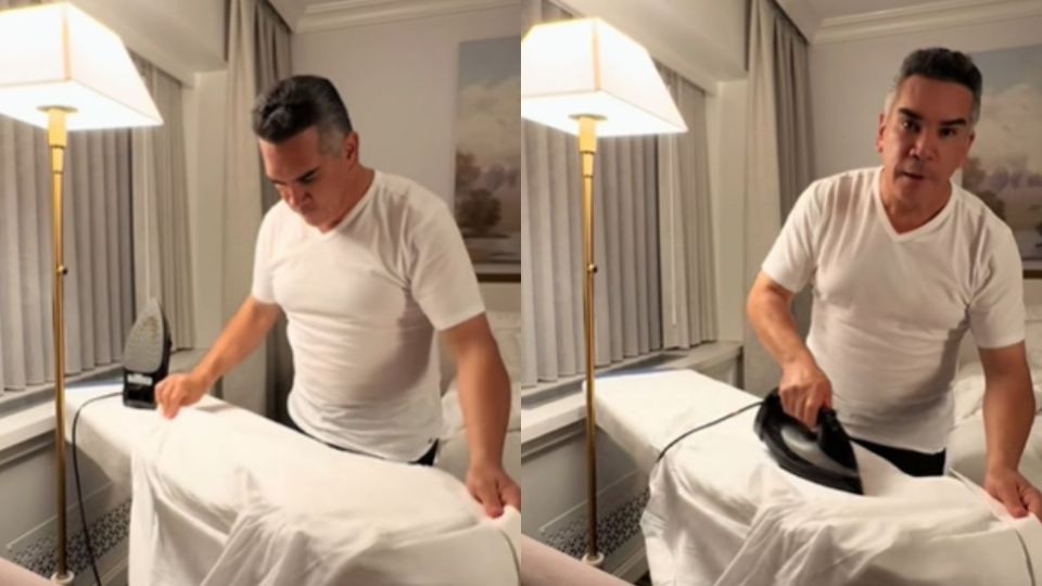 Alito Moreno plancha su camisa en Washington. Foto:@alitomorenoc