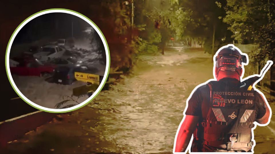 Las lluvias provocadas por el frente frío 2 dejaron cierres viales y autos varados en distintos municipios de Nuevo León.