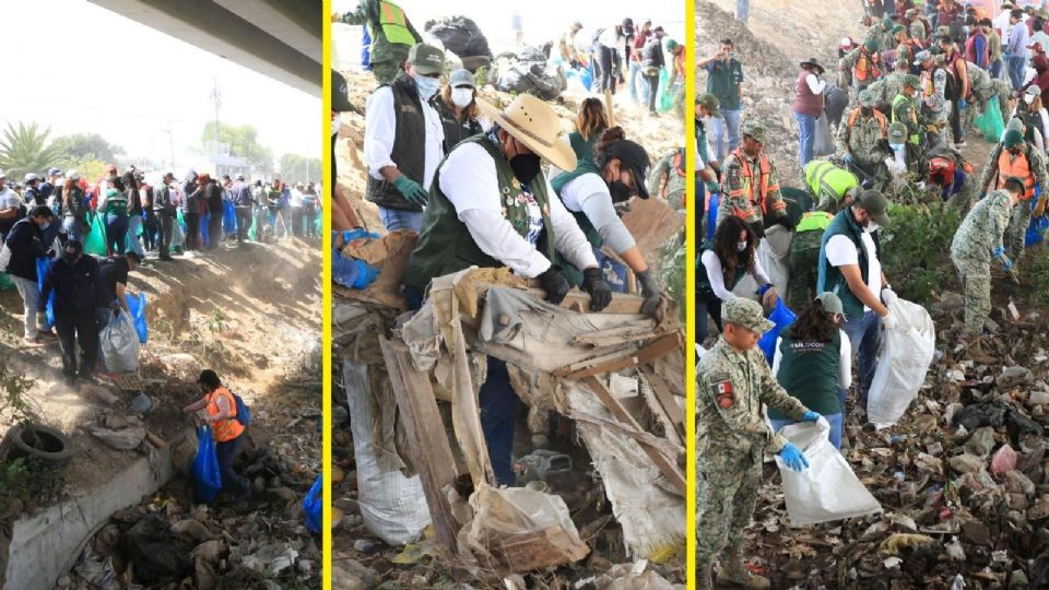 Vecinos y autoridades de Ecatepec lograron una histórica jornada de limpieza.