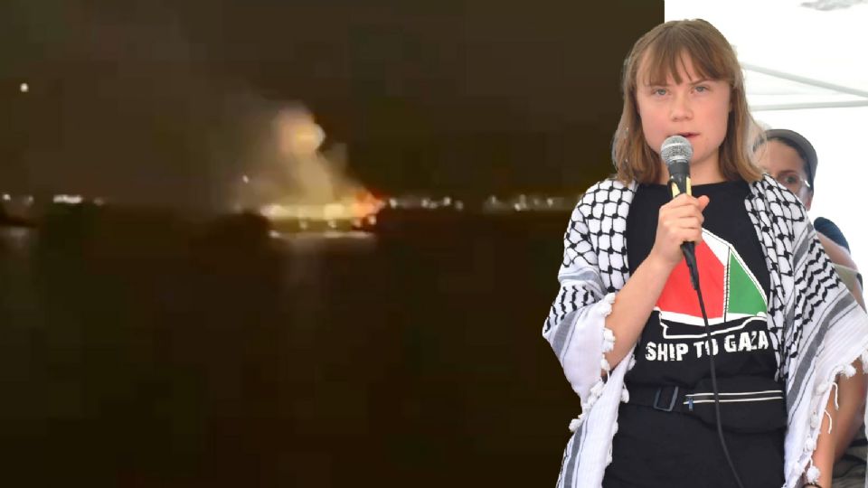 Atacan con dron a buque de flotilla en que participa Greta Thunberg.