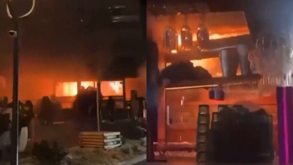 Graban el momento exacto del inicio del fuego en el bar Le Constellation 
