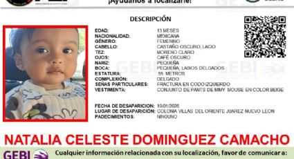 Activan Alerta Amber en Nuevo León por desaparición de un bebé de un año en Juárez