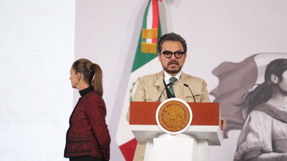 Zoé Robledo, director general del IMSS en la conferencia mañanera de la presidenta Claudia Sheinbaum.
