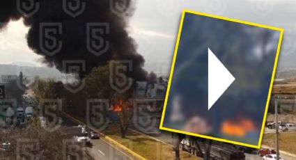 Se registra fuerte incendio en recicladora de la carretera Toluca-Tenango | VIDEO