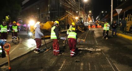 Obras nocturnas en Periférico Sur: rehabilitan tramo San Jerónimo - Bulevar de la Luz