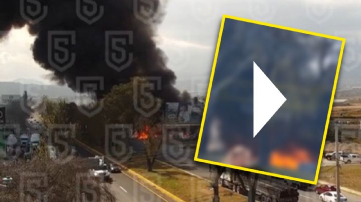 Se registra fuerte incendio en recicladora de la carretera Toluca-Tenango | VIDEO