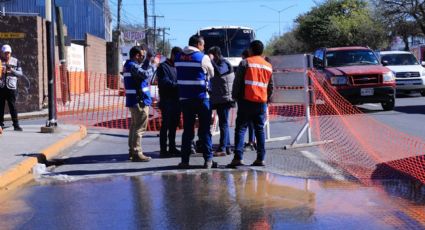 Tras socavón por fuga, Guadalupe implementará contraflujo en la avenida Eloy Cavazos