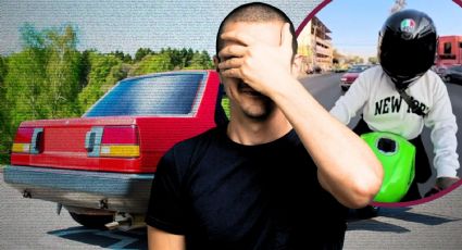 Doble choque en segundos: automovilista impacta a motociclista y ciclista en plena avenida