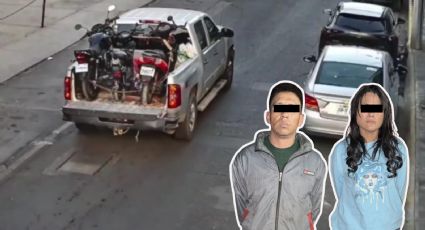Detienen a pareja con armas, drogas y motocicleta robada en Condominios Constitución de Monterrey