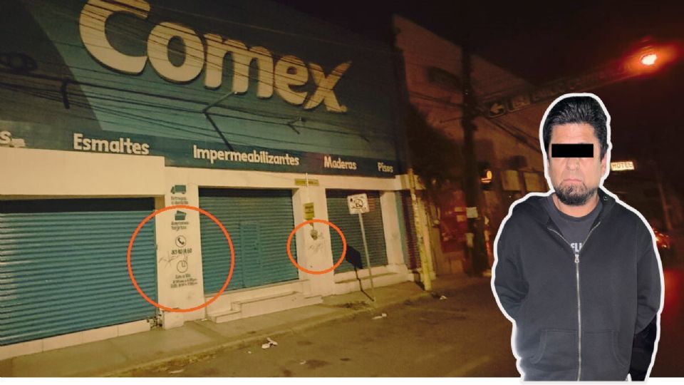 El detenido fue sorprendido en flagrancia cuando rayaba la fachada de un negocio en el Centro de Monterrey.