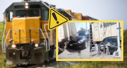 VIDEO | Tren arrolla vehículo en Ecatepec; conductor sobrevive de milagro