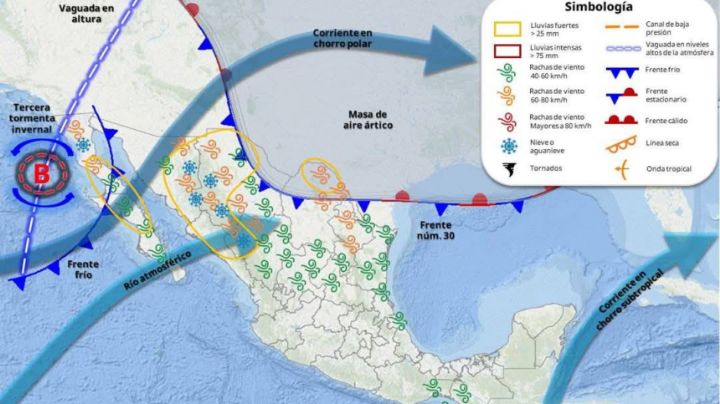 Autoridades coordinadas por protección civil en alerta por tormenta invernal