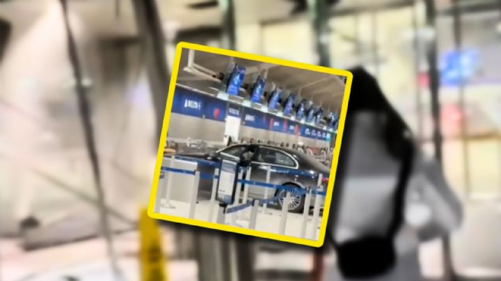 Así se estrelló un conductor contra mostradores de Delta en el aeropuerto de Detroit