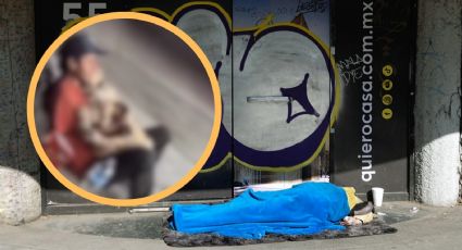 VIDEO | Captan a persona en situación de calle que duerme abrazando a su mascota