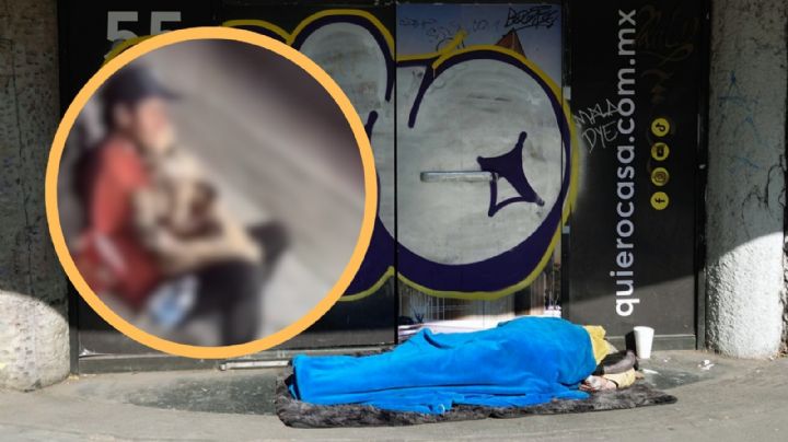 VIDEO | Captan a persona en situación de calle que duerme abrazando a su mascota