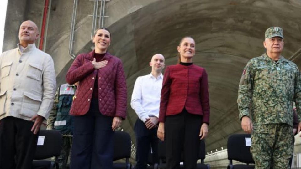 Claudia Sheinbaum y Marina del Pilar durante la inauguración de obras en Tijuana; la presidenta destacó la coordinación en seguridad y desestimó los ataques políticos internos.