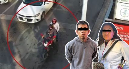 VIDEO | Detienen a pareja en el Centro de Monterrey con motocicleta robada