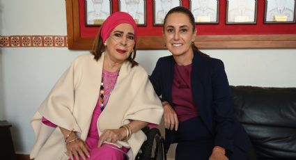 Dialoga Sheinbaum con la actriz Elsa Aguirre durante su visita a Morelos