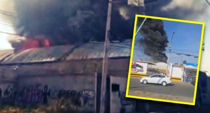Se registra fuerte incendio en bodega de PET en Ecatepec, Edomex | VIDEO