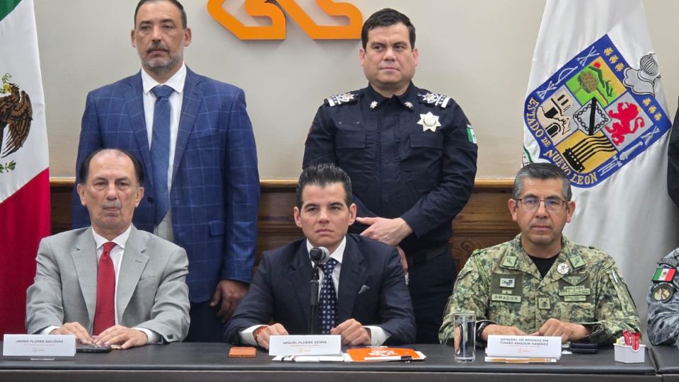 Gerardo Escamilla Vargas, titular de Fuerza Civil, durante la reunión de la Mesa de Coordinación por la Paz en Palacio de Gobierno.