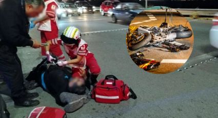 Cuatro motociclistas resultan lesionados en distintos accidentes viales en Monterrey