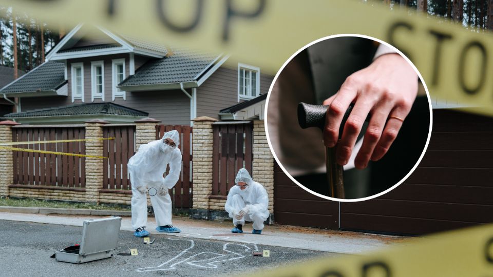 Autoridades acordonaron la vivienda donde fue localizado sin vida un adulto mayor en la colonia Valle de Juárez.