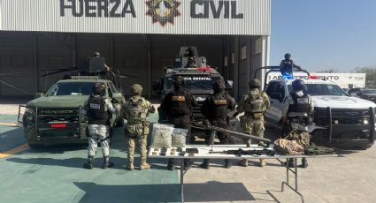 Aseguran armas largas y marihuana en colonia Fomerrey en Cadereyta