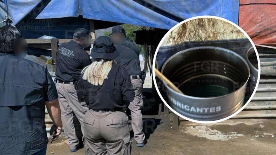 Autoridades federales aseguraron 300 litros de hidrocarburo durante un cateo en García, Nuevo León, como parte de una investigación de la FGR.