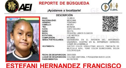 Buscan a joven de 15 años desaparecida en la Colonia Cantoral 1 de Pesquería