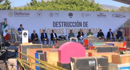 FGE Michoacán destruye 803 máquinas tragamonedas para frenar al crimen