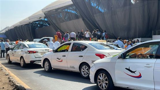 Caos en el AICM: Taxistas bloquean Terminal 1 y 2 por conflicto con Uber y Didi