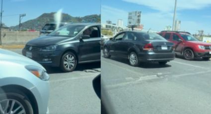 VIDEO | Captan a auto circulando en contra vía en la avenida Venustiano Carranza en San Pedro