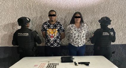 Pareja con droga y arma de fuego es detenida en el centro de Monterrey