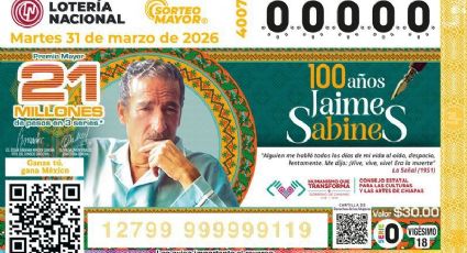 Lanza la Lotería el esperado Sorteo Mayor de Jaime Sabines