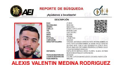 Buscan a Alexis Valentín Medina Rodríguez: desapareció en la colonia La Fe de San Nicolás