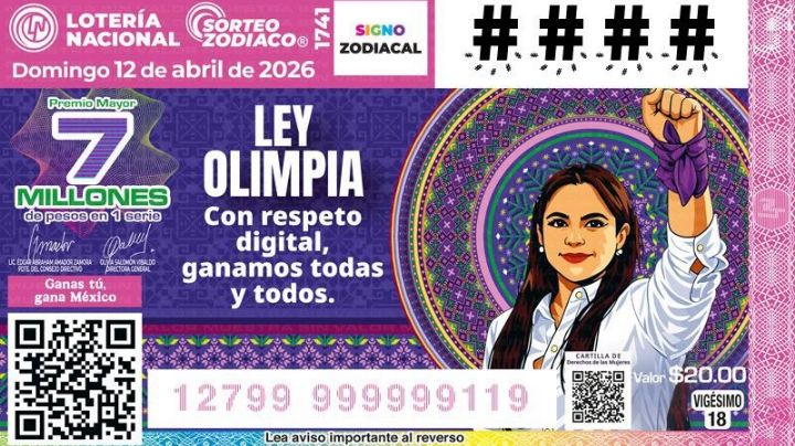 Develan billete de la lotería nacional que reconoce la “ley Olimpia”