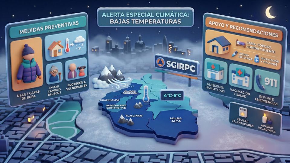 Conoce las alcaldías más afectadas por las bajas temperaturas en la capital.