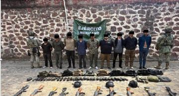 Detiene DEFENSA a nueve sospechosos y asegura un arsenal que portaban y droga