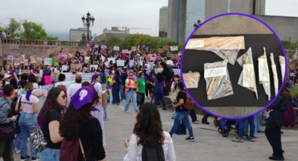 Aseguran varillas, palos y botellas en inmediaciones de marcha del 8M en Monterrey