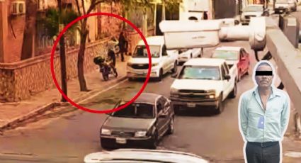 Capturan a motociclista con placa irregular en el centro de Monterrey