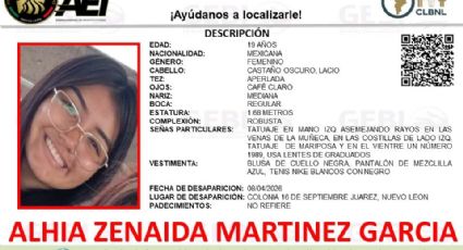 Buscan a Alhia Zenaida, joven de 19 años desaparecida en Juárez, Nuevo León