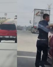 Foto descriptiva de: VIDEO | Asaltan a familias a plena luz del día en autopista a Nuevo Laredo