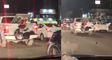 VIDEO | Captan a hombre colgado de una camioneta en avenida  Eloy Cavazos en Guadalupe