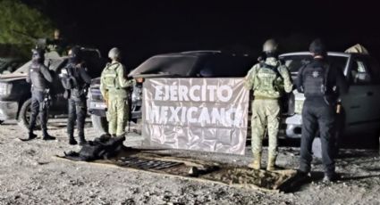 Aseguran vehículos y equipo táctico en zona rural de Mier y Noriega