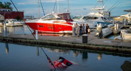 Un conductor cae al mar en Veracruz tras circular a exceso de velocidad