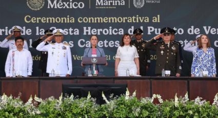 En el 112 aniversario, Sheinbaum y Marina refrendan lealtad a México y defensa de la soberanía